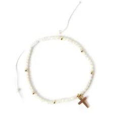 Bracelet blanc facette métal