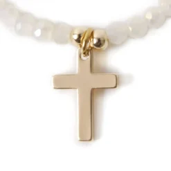 Bracelet blanc facette métal