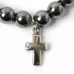 Bracelet lave hématite œil tigre