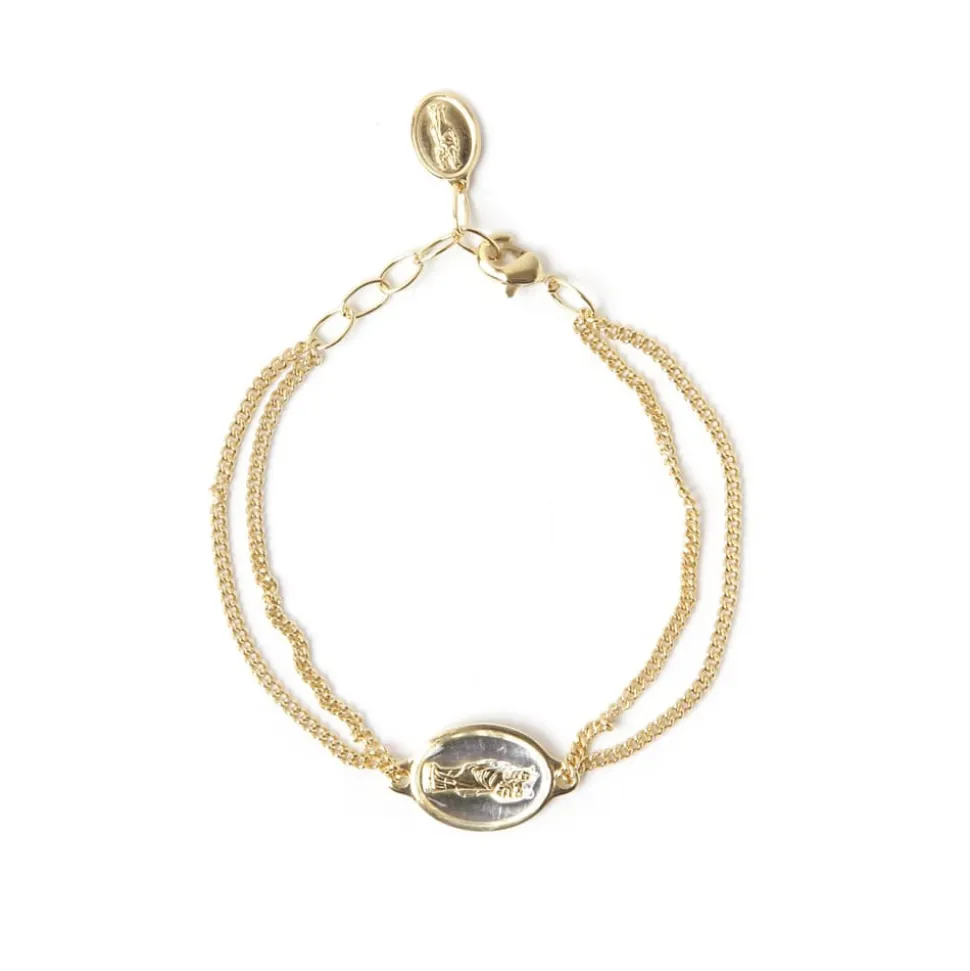 Bracelet ND double doré argenté