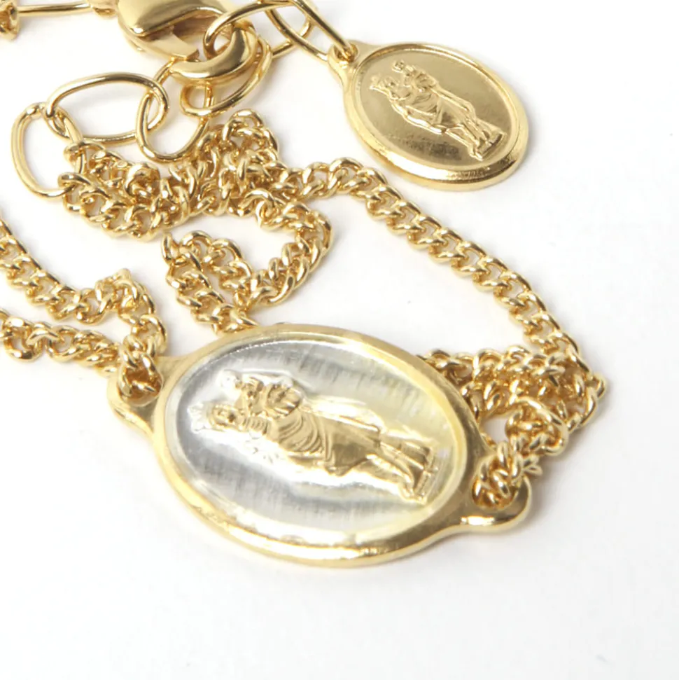 Bracelet ND double doré argenté