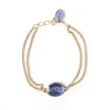 Bracelet ND double doré indigo