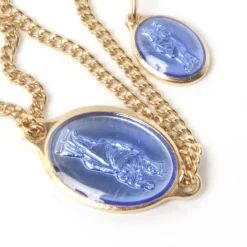 Bracelet ND double doré indigo