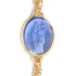 Bracelet ND double doré indigo