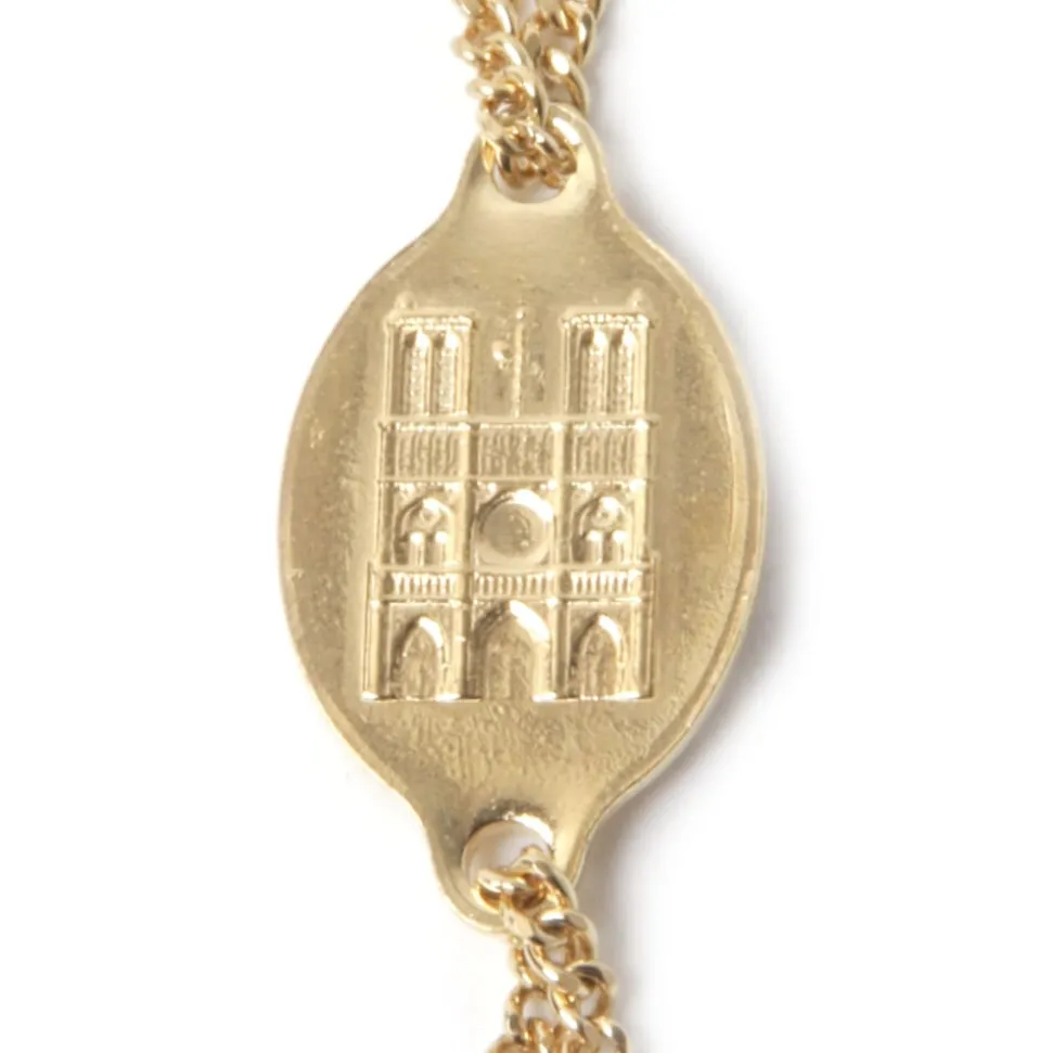 Bracelet ND double doré indigo