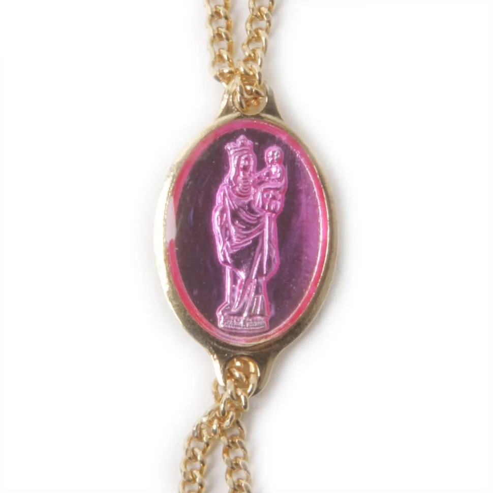 Bracelet ND double doré rose