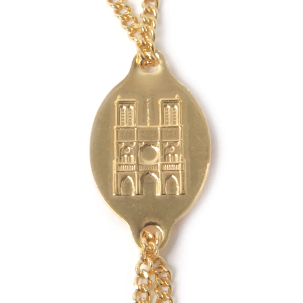 Bracelet ND double doré rose