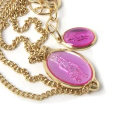 Bracelet ND double doré rose