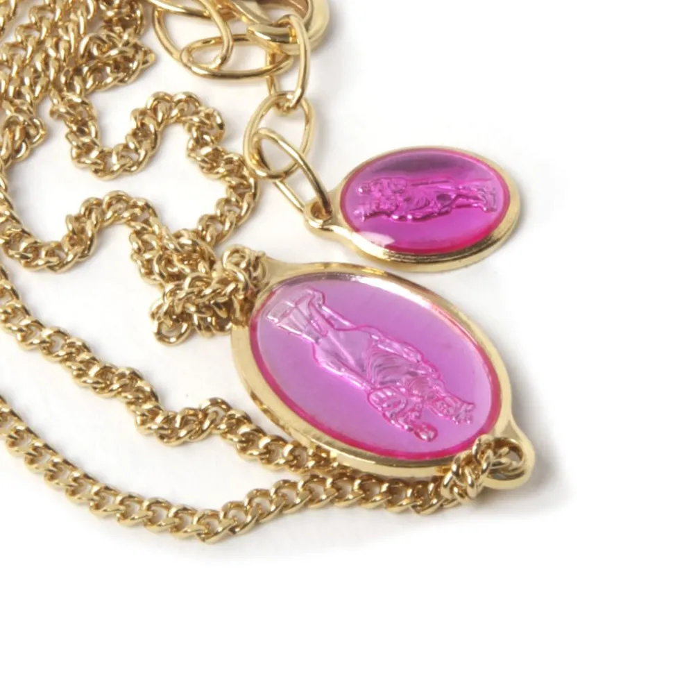 Bracelet ND double doré rose