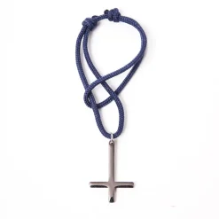 Bracelet religieux Croix Argent Marine Homme