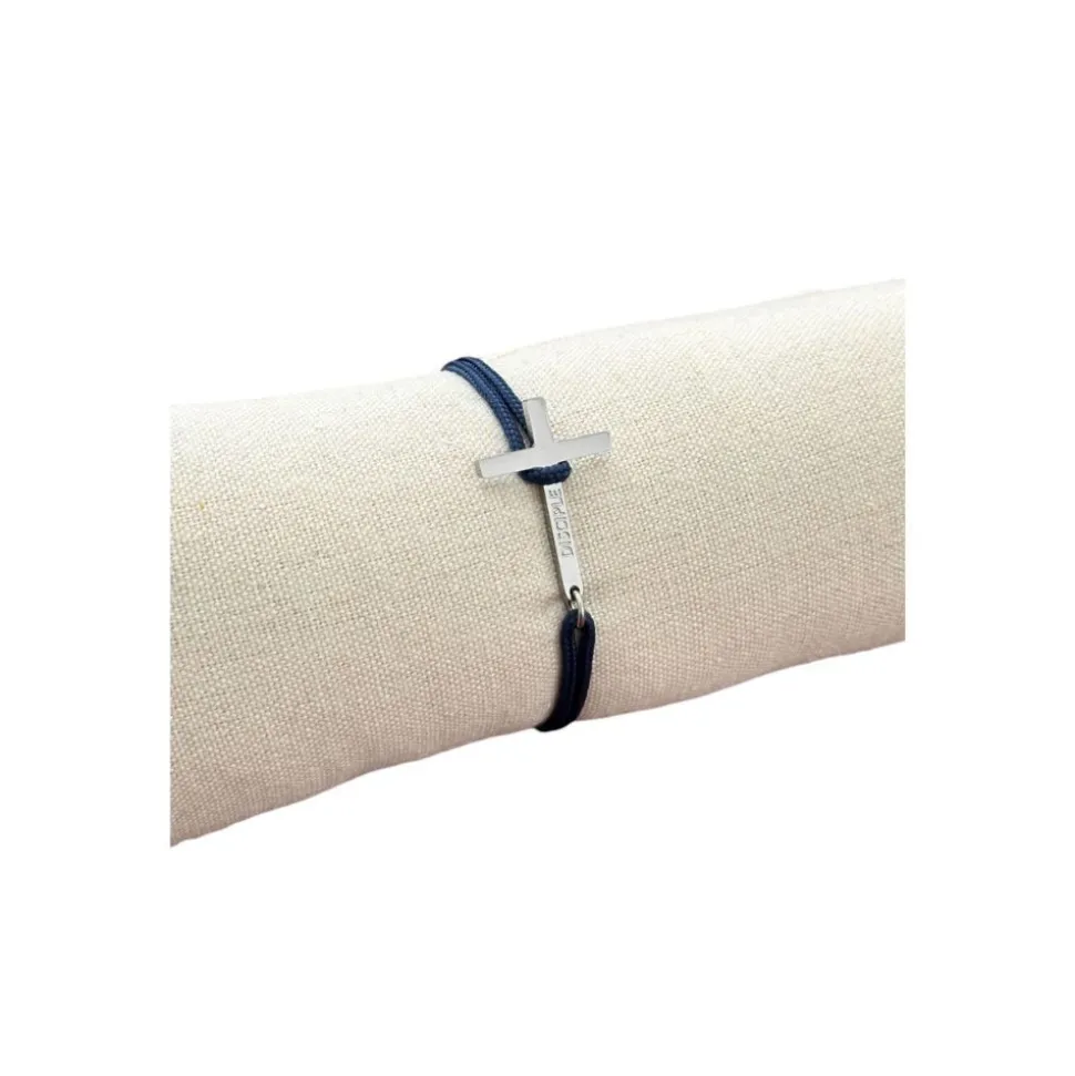 Bracelet religieux Croix Argent Marine Homme