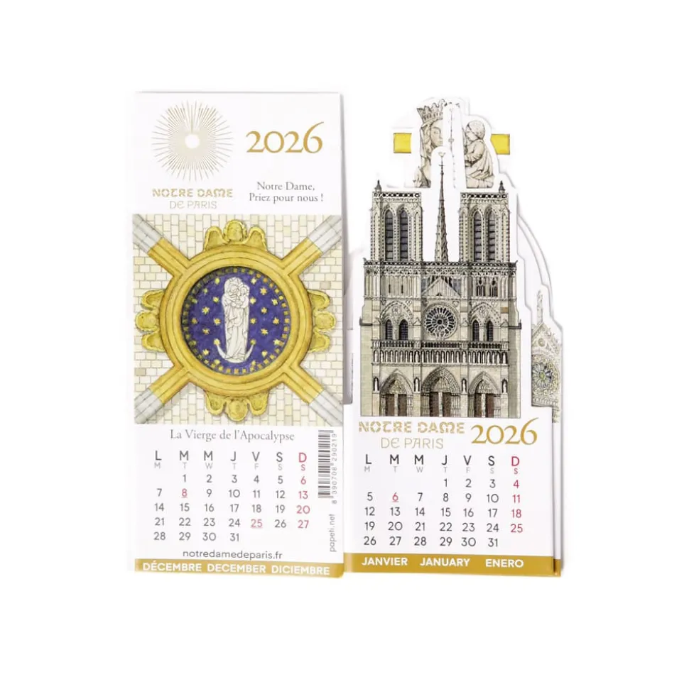 Calendrier 2026 pop up Notre-Dame