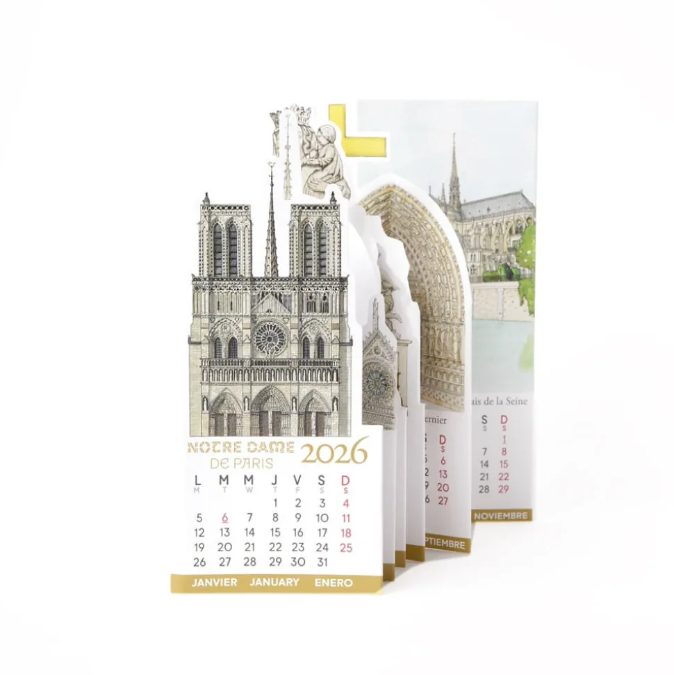 Calendrier 2026 pop up Notre-Dame