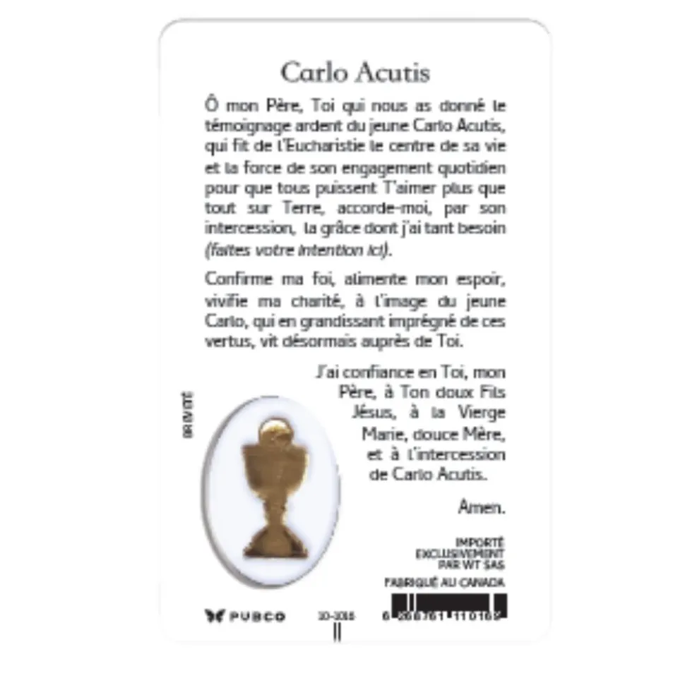 Carte Prière Carlo Acutis FR