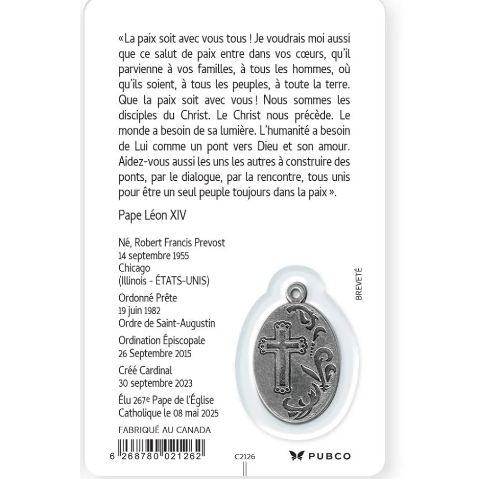 Carte Prière Pape Léon XIV FR