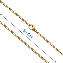 Chaîne gourmette inoxydable doré