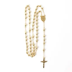 Chapelet acier doré Christ