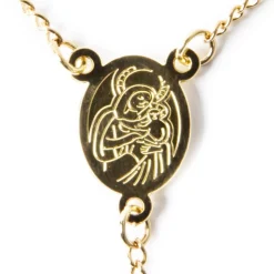 Chapelet acier doré Christ