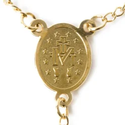 Chapelet acier doré Christ