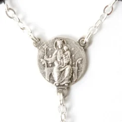 Chapelet Argenté facette noir