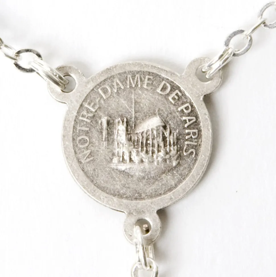 Chapelet Argenté facette noir