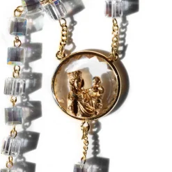 Chapelet création spéciale Swarovski, plaqué or