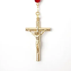 Chapelet Doré perles grenat