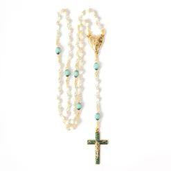 Chapelet nacre Notre-Dame turquoise