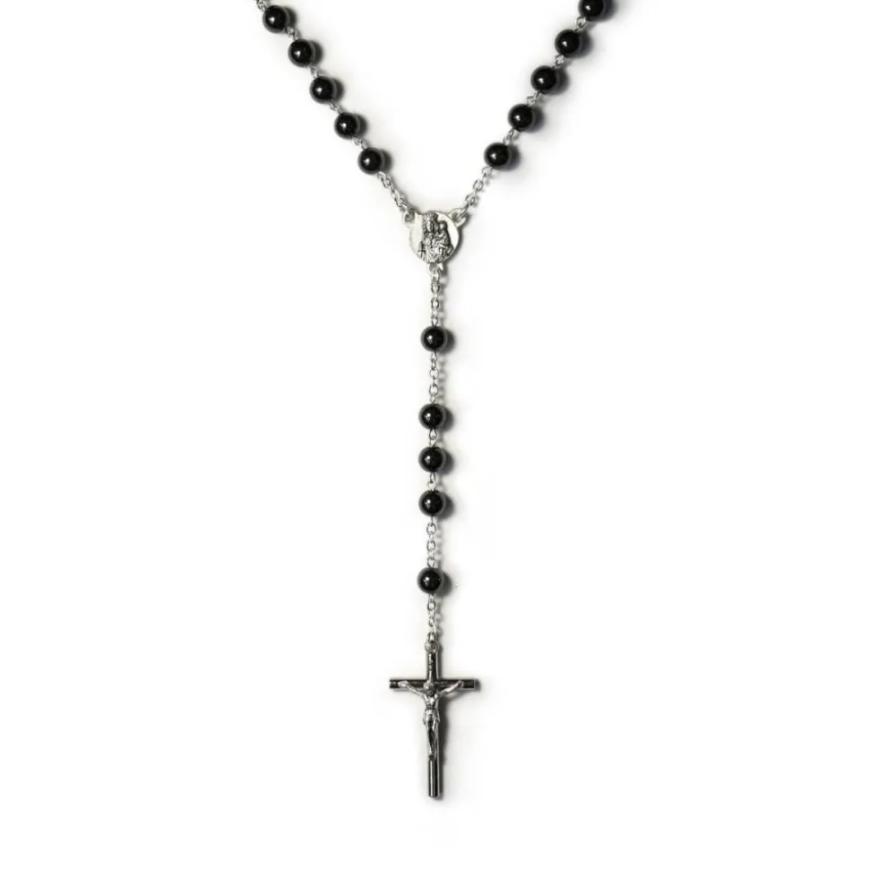 Chapelet Perles d'Hématite Notre-Dame
