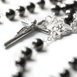 Chapelet Perles d'Hématite Notre-Dame