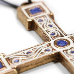 Croix - Crucifix bronze bleu