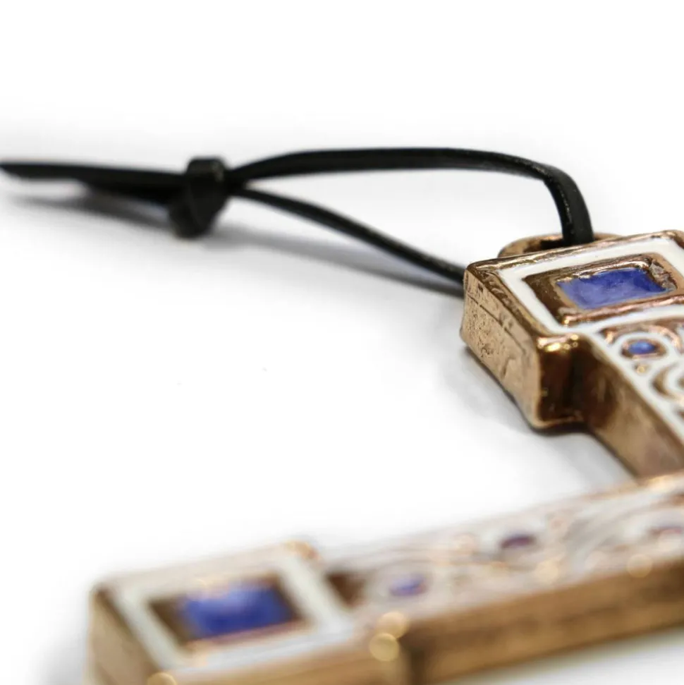 Croix - Crucifix bronze bleu