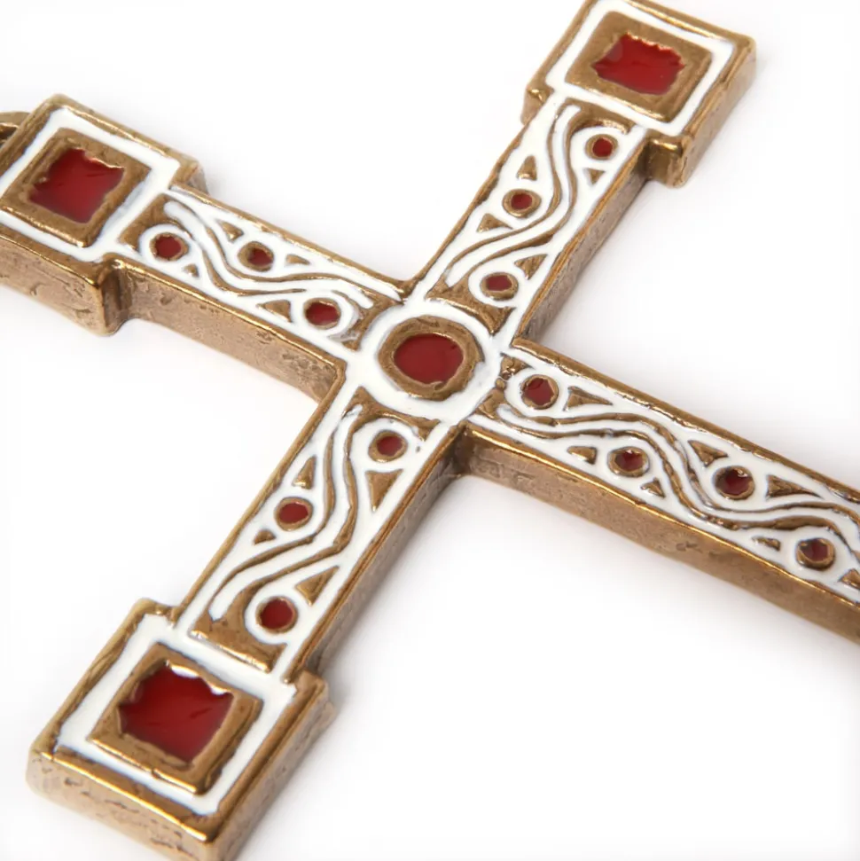 Croix - Crucifix bronze rouge