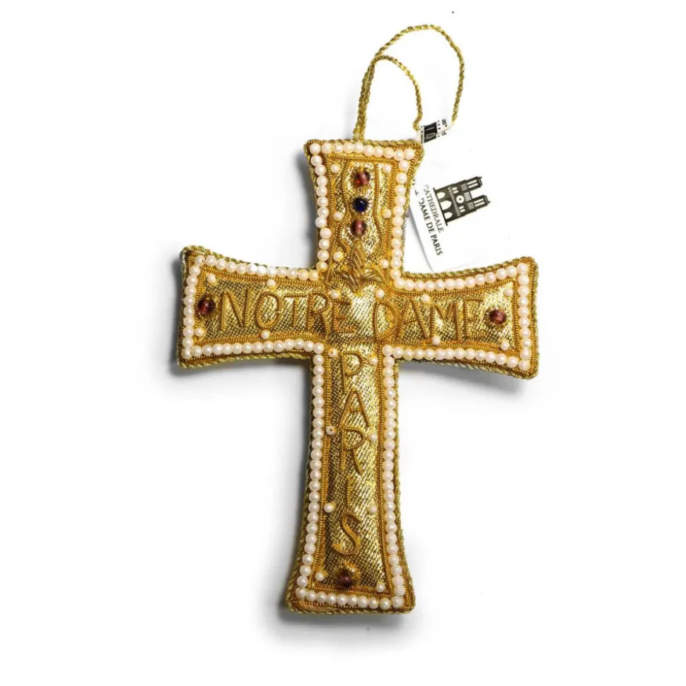 Croix Décoration Or et Bleu