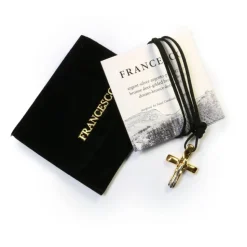 Croix Francesco Bronze doré et Argent