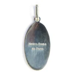 Médaille, Argent émaillé bleu translucide