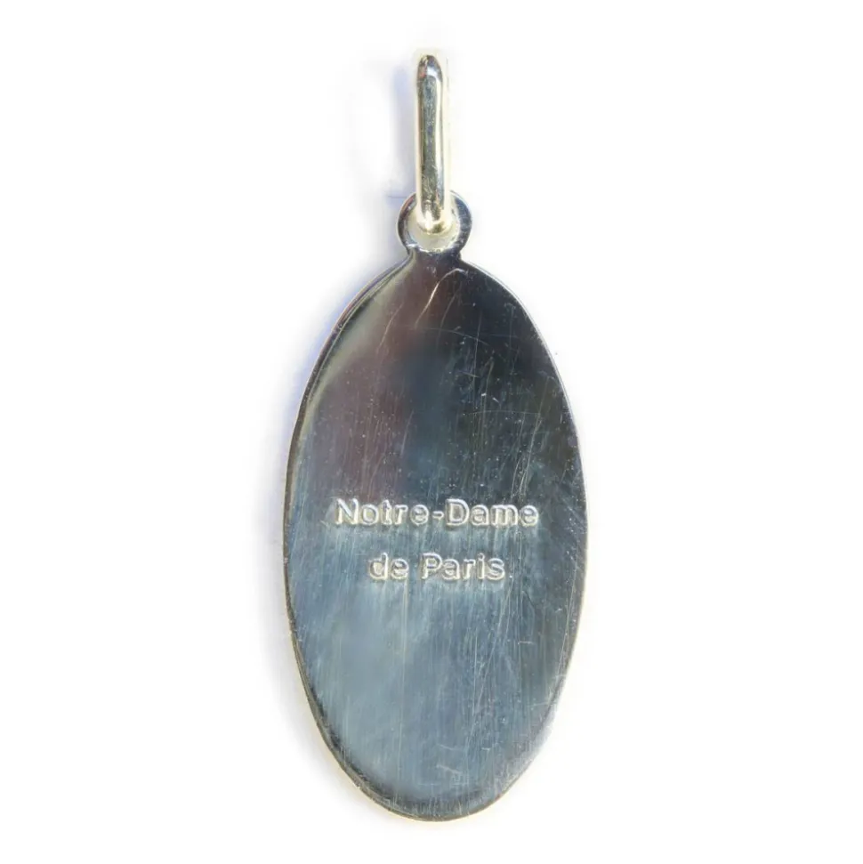 Médaille, Argent émaillé bleu translucide