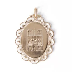 Médaille ND dentelle plaqué or