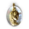 Médaille Vierge plaqué or et Nacre