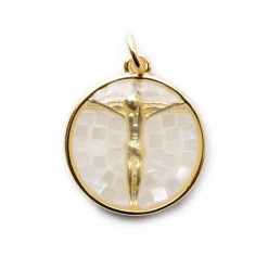 Pendentif Christ croix coquille