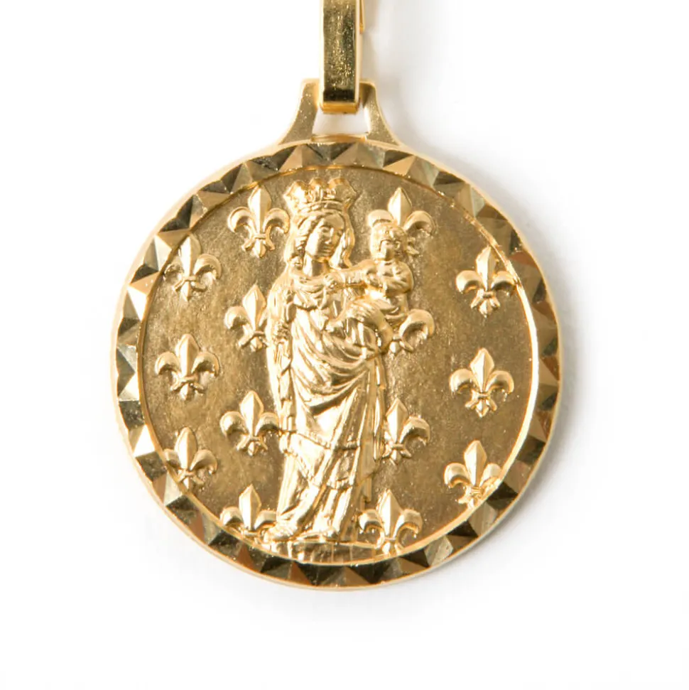 Porte clef Vierge doré 30mm