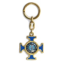 Porte-clefs Notre-Dame doré et bleu