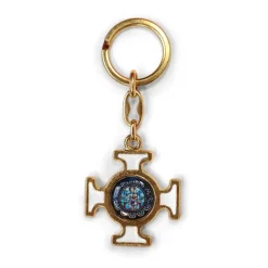 Porte-clés Notre-Dame doré et blanc