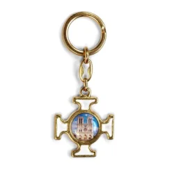 Porte-clés Notre-Dame doré et blanc