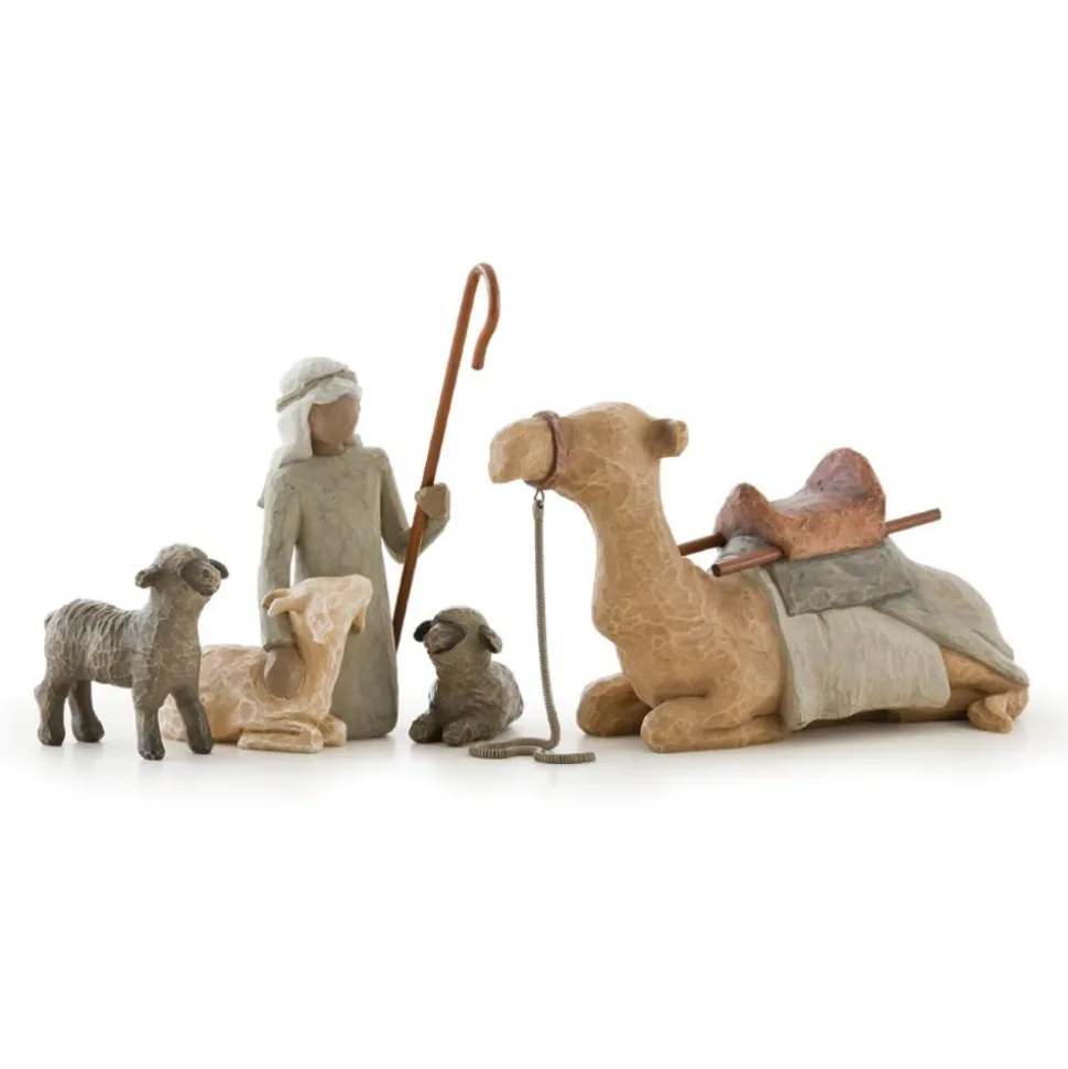 Santon berger et animaux 18cm