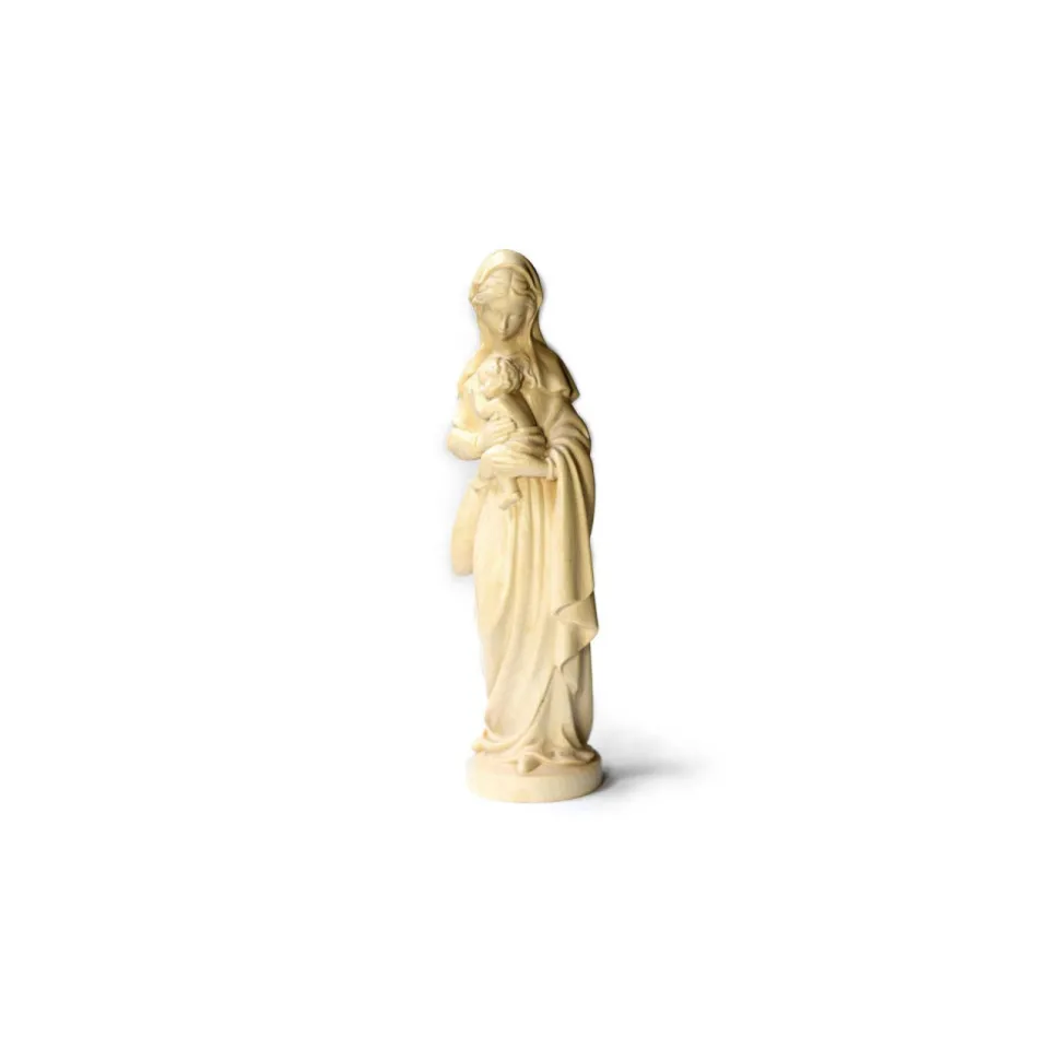 Statue Vierge à l'enfant en bois - 25cm