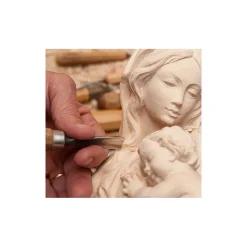 Statue Vierge à l'enfant en bois - 25cm