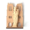 Vierge et Façade Notre-Dame bois 13 cm