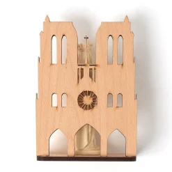 Vierge et Façade Notre-Dame bois 13 cm