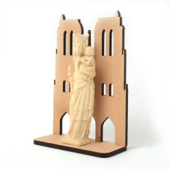 Vierge et Façade Notre-Dame bois 13 cm